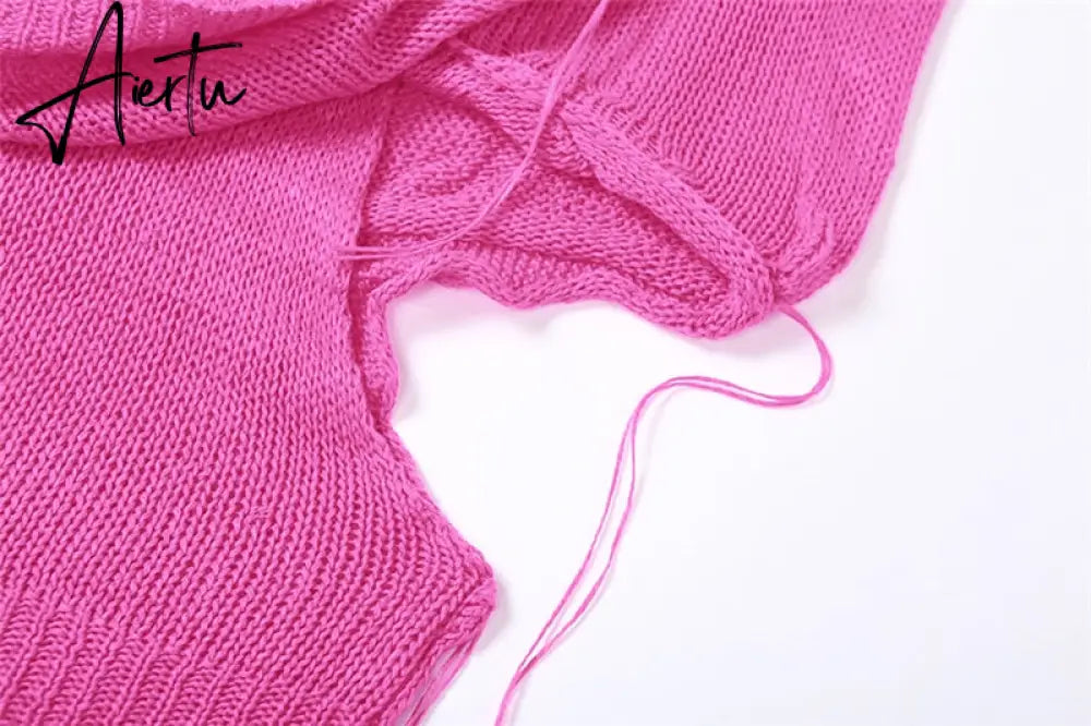 Women Solid Crochet Sleeveless Puss Knit Hooded Tank Top Y2K  Sexy Navel Camisole Stretch Skinny  street hipster Wild vest Aiertu