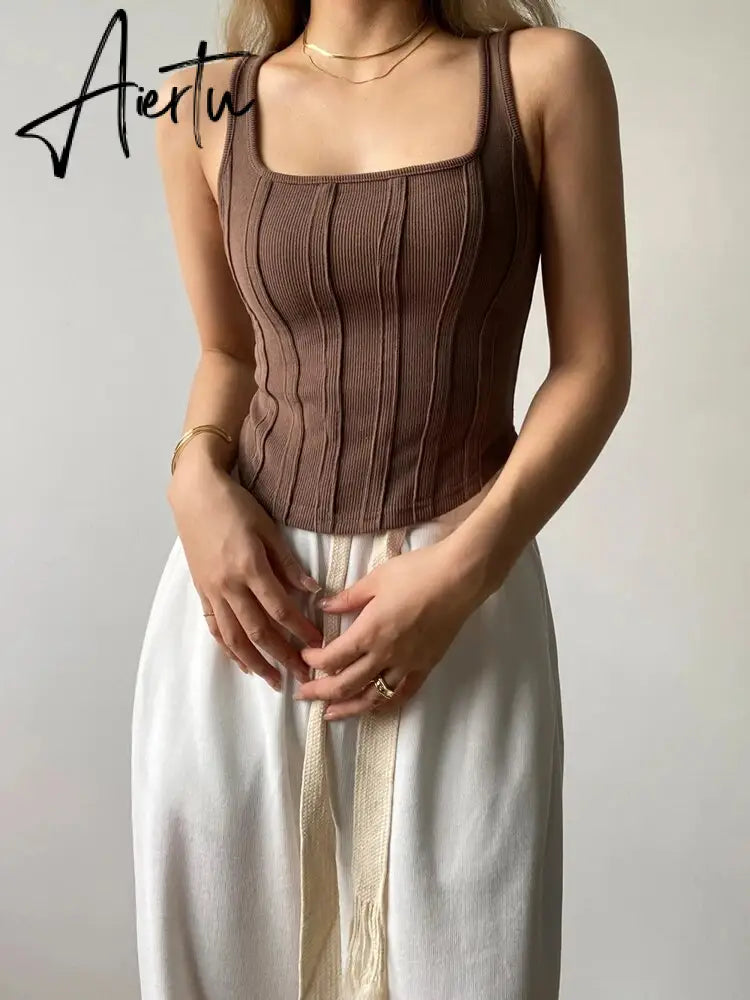 Women Striped Stitching Slim T-shirt Female 2 In 1 Shrug Set Co-ord Crop Shrug And Corset Tank Tops Set Y2k Streetwear New Aiertu