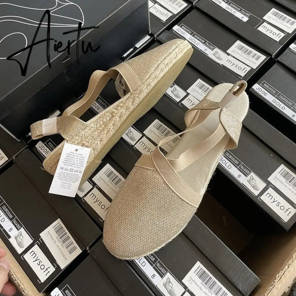 Women Summer Shoes High Heels Back Strap Sandalias De Tacon Slip-on Closed Toe Wedges Trendy Leisure Ladies Sandals Aiertu