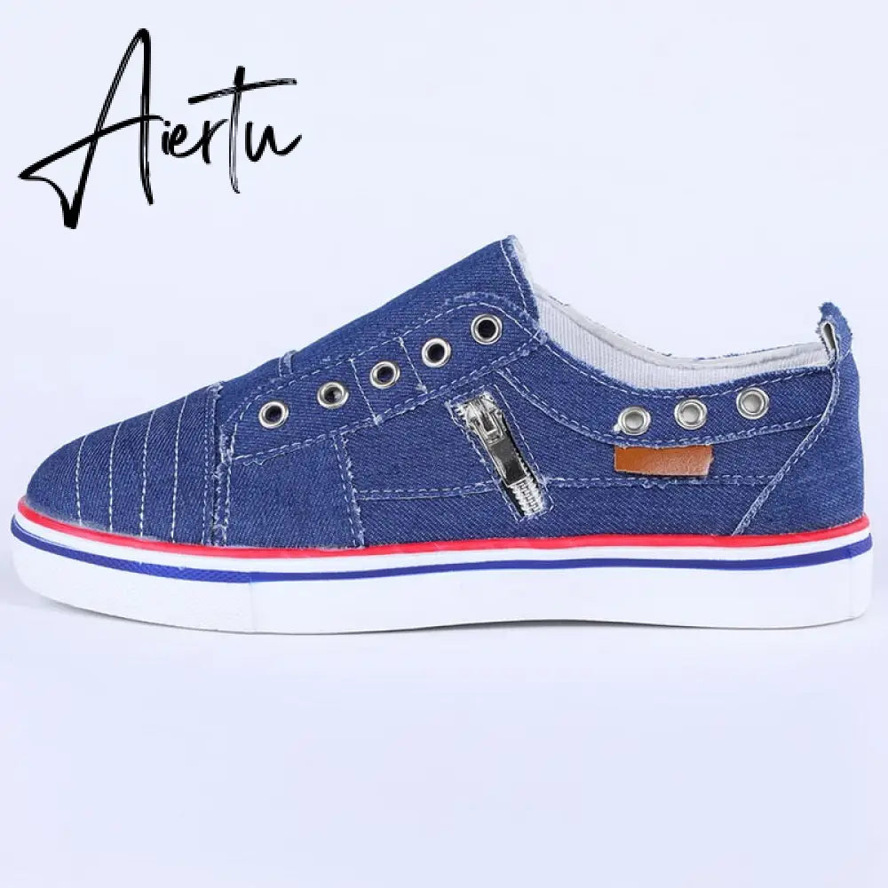 Women Vulcanized Sneakers Breathable Flat Casual Classic Shoes Woman Spring Autumn Canvas Zapatos Mujer Casual Shoes Aiertu
