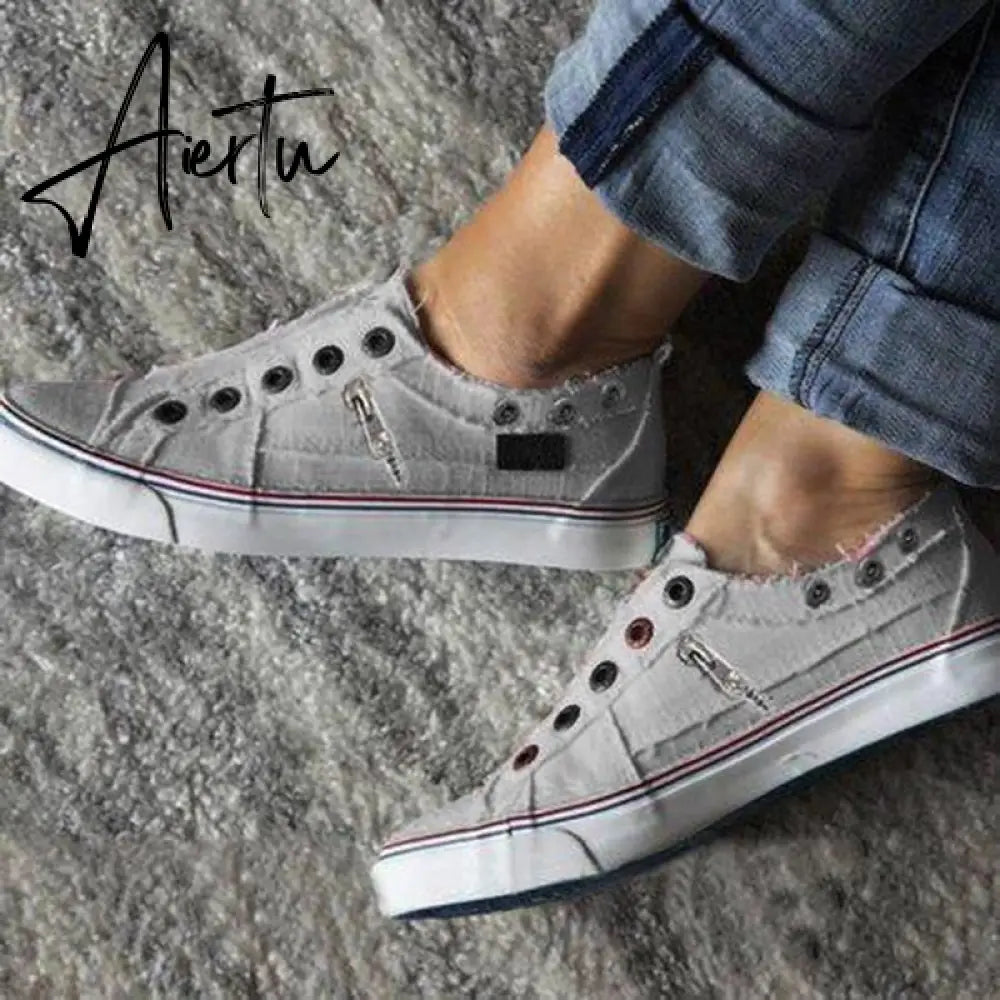 Women Vulcanized Sneakers Breathable Flat Casual Classic Shoes Woman Spring Autumn Canvas Zapatos Mujer Casual Shoes Aiertu