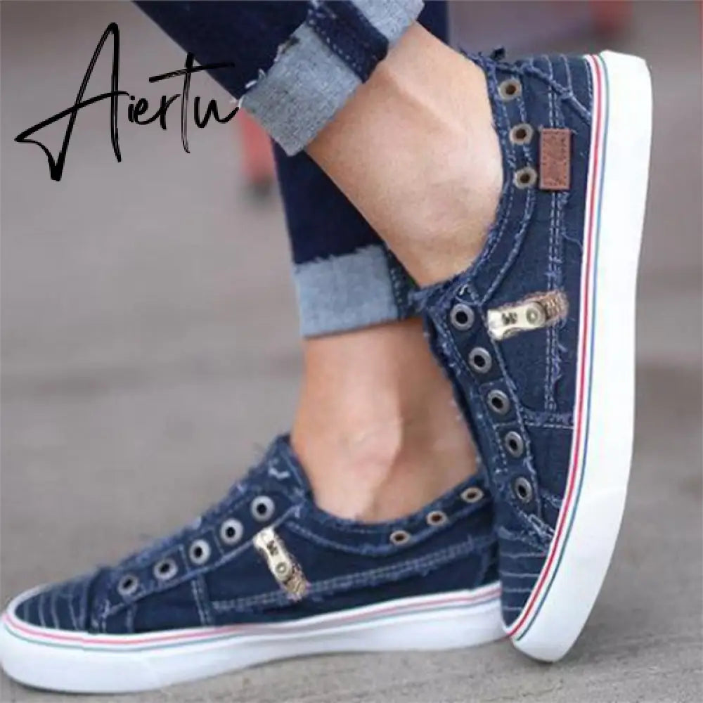 Women Vulcanized Sneakers Breathable Flat Casual Classic Shoes Woman Spring Autumn Canvas Zapatos Mujer Casual Shoes Aiertu