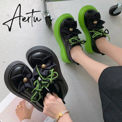 Womens Flowers Round Toe Gothic Punk Platform Wedge Heel Pumps Shoes Creepers Japanese Harajuku Dark Aiertu