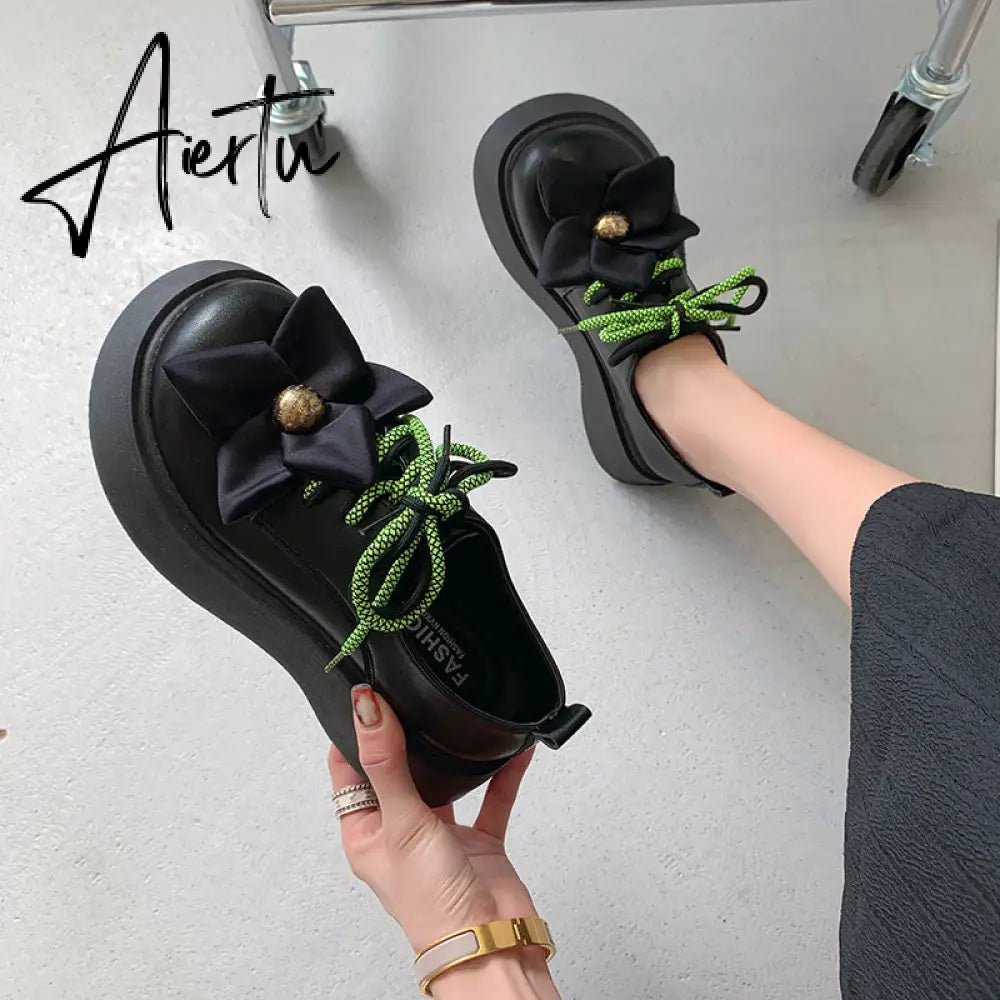 Womens Flowers Round Toe Gothic Punk Platform Wedge Heel Pumps Shoes Creepers Japanese Harajuku Dark Aiertu