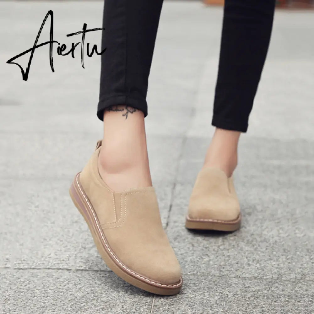 Women's Sneakers Slip on Flat Shoes for Women Fashion Female British Style Casual Loafers Vulcanized Shoes Zapatos Mujer Aiertu