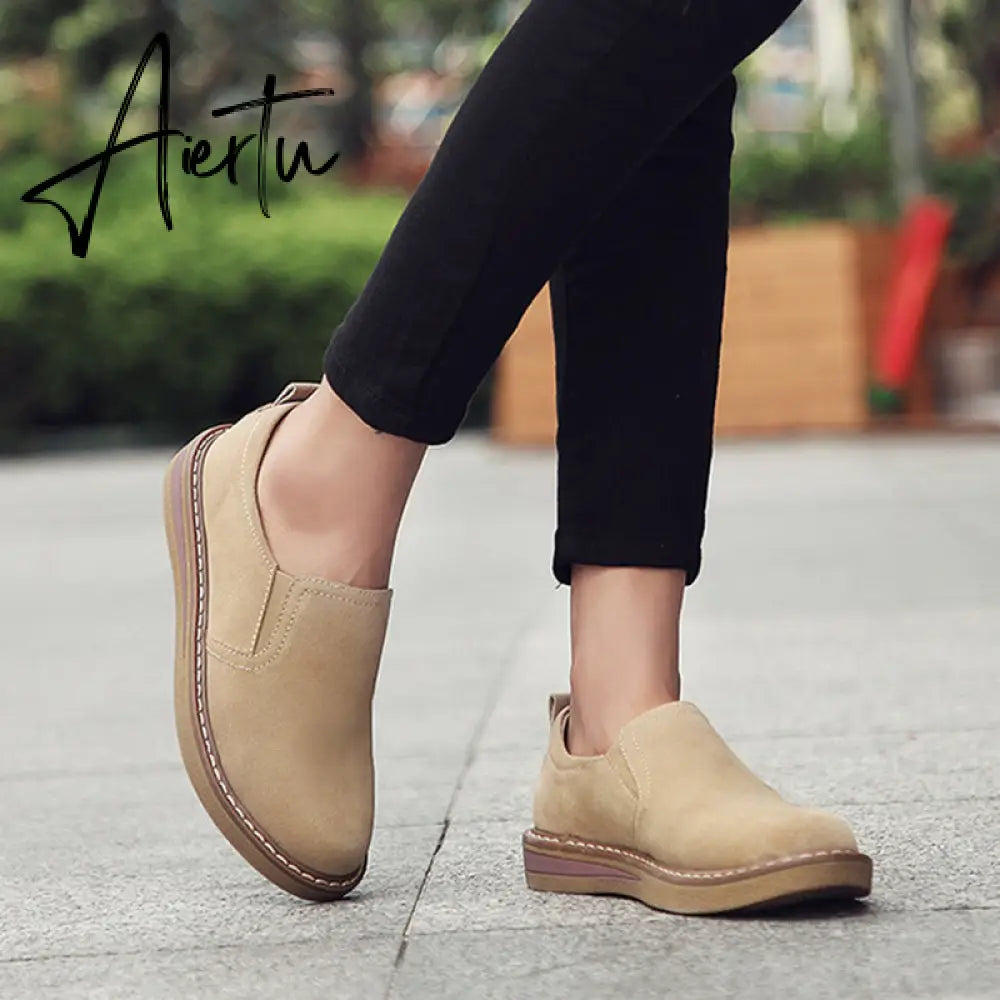Women's Sneakers Slip on Flat Shoes for Women Fashion Female British Style Casual Loafers Vulcanized Shoes Zapatos Mujer Aiertu