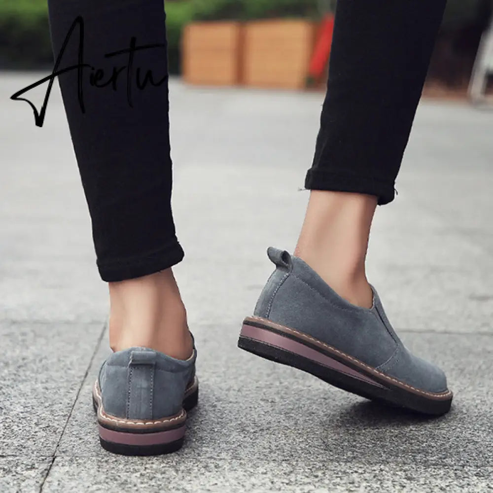 Women's Sneakers Slip on Flat Shoes for Women Fashion Female British Style Casual Loafers Vulcanized Shoes Zapatos Mujer Aiertu