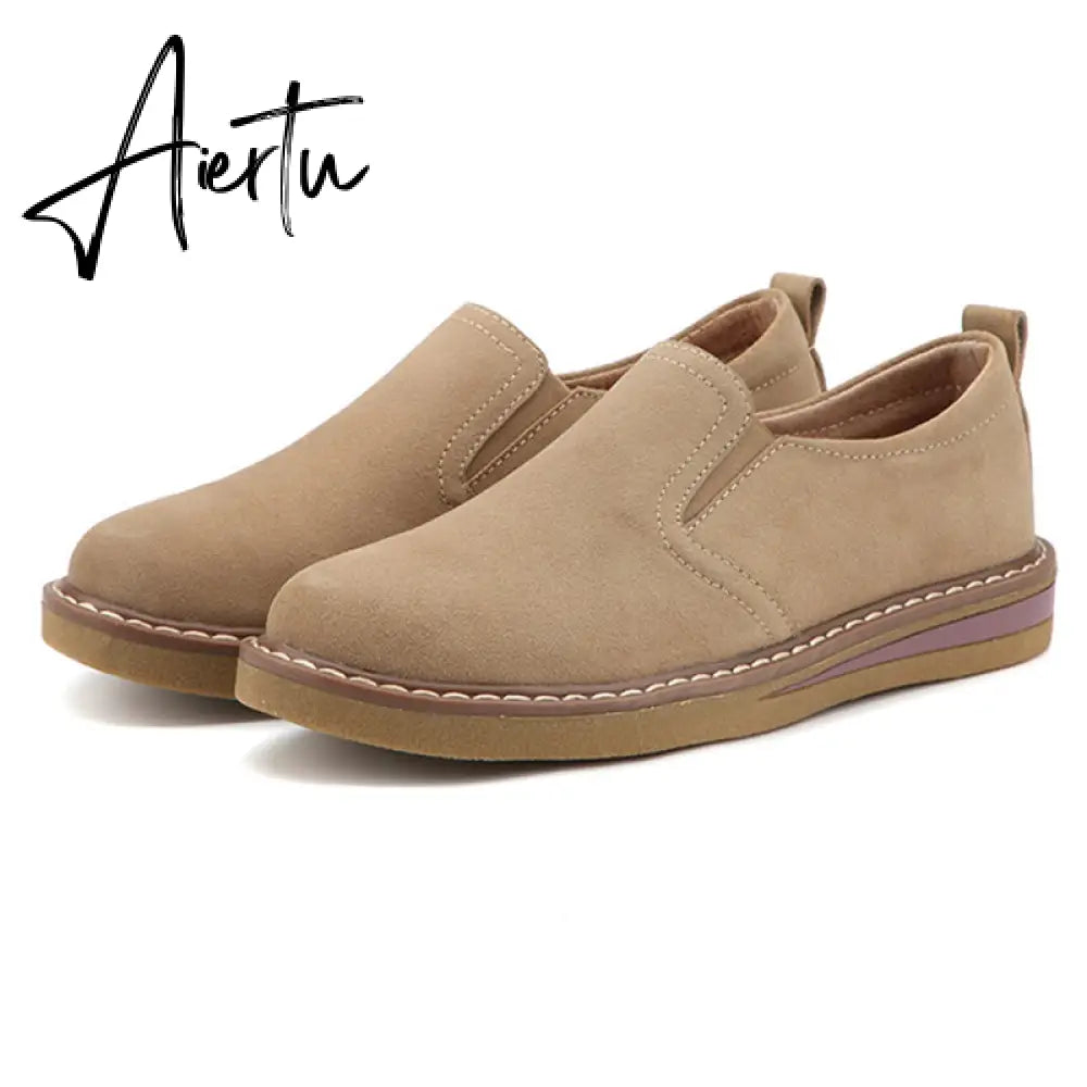 Women's Sneakers Slip on Flat Shoes for Women Fashion Female British Style Casual Loafers Vulcanized Shoes Zapatos Mujer Aiertu