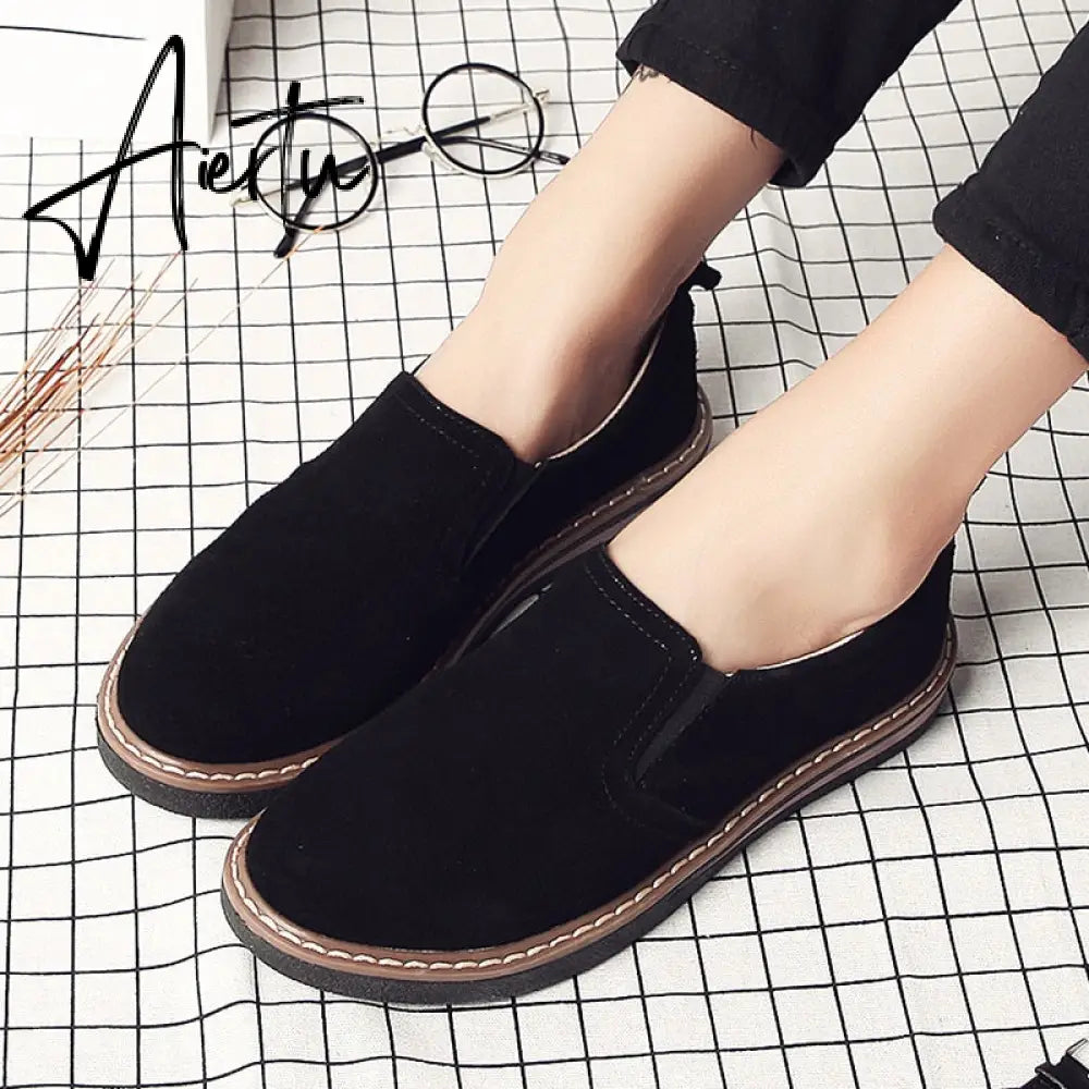 Women's Sneakers Slip on Flat Shoes for Women Fashion Female British Style Casual Loafers Vulcanized Shoes Zapatos Mujer Aiertu