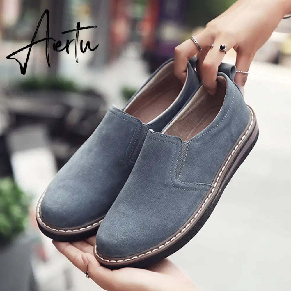 Women's Sneakers Slip on Flat Shoes for Women Fashion Female British Style Casual Loafers Vulcanized Shoes Zapatos Mujer Aiertu