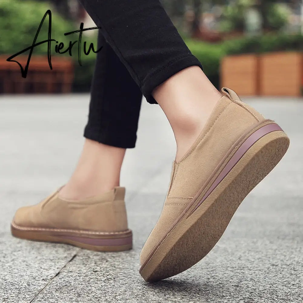 Women's Sneakers Slip on Flat Shoes for Women Fashion Female British Style Casual Loafers Vulcanized Shoes Zapatos Mujer Aiertu