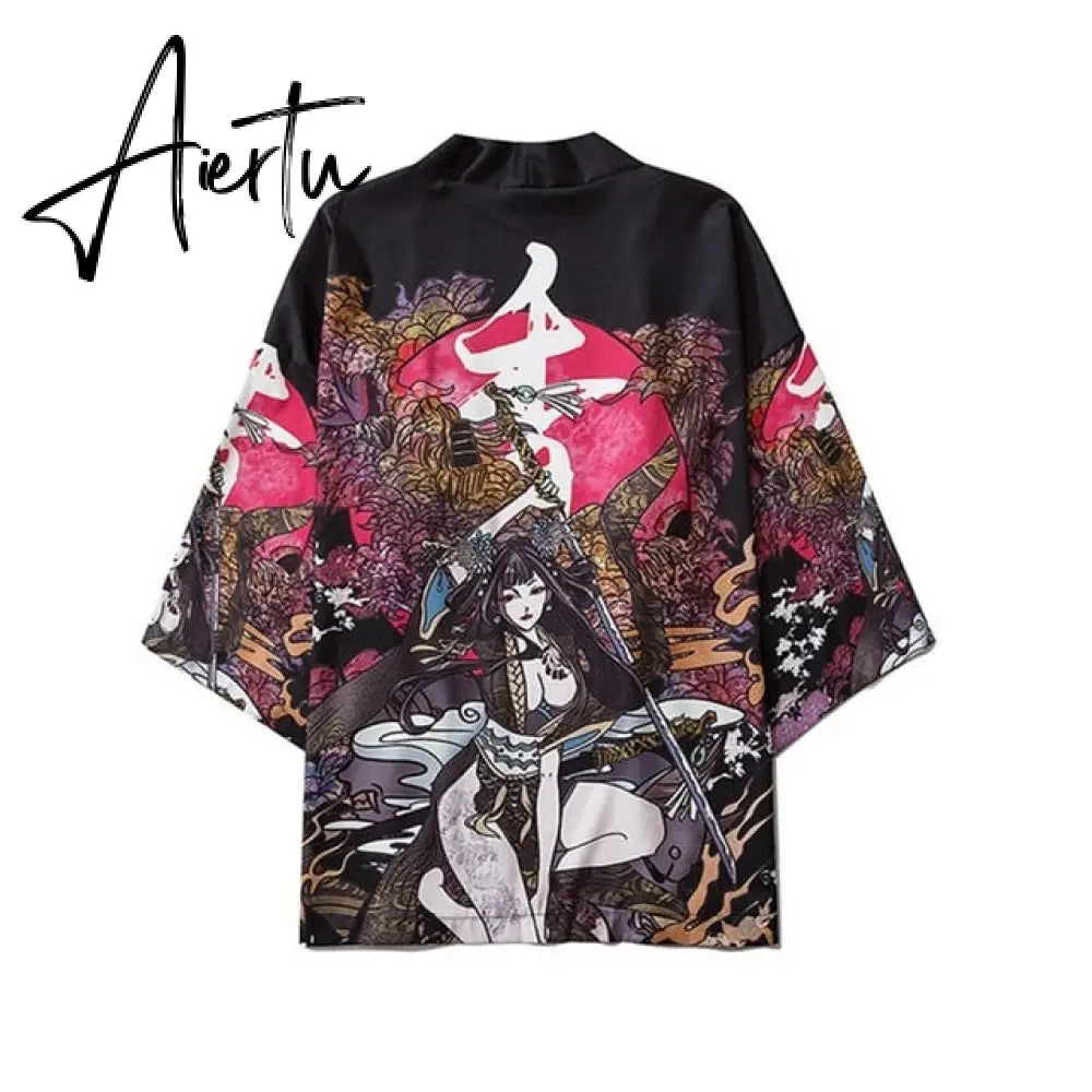 Womens tops and blouses harajuku kawaii shirt Japanese streetwear outfit kimono cardigan female yukata blouse women AZ004 Aiertu