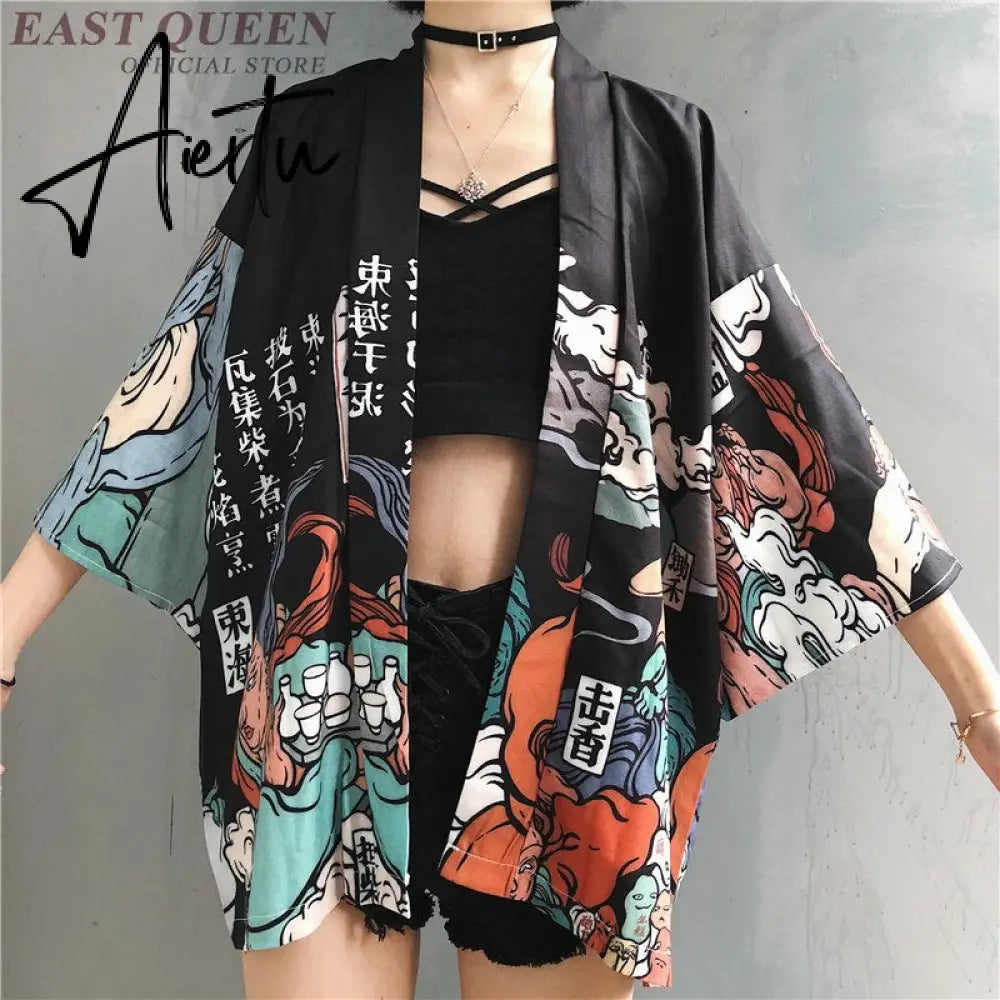 Womens tops and blouses harajuku kawaii shirt Japanese streetwear outfit kimono cardigan female yukata blouse women AZ004 Aiertu