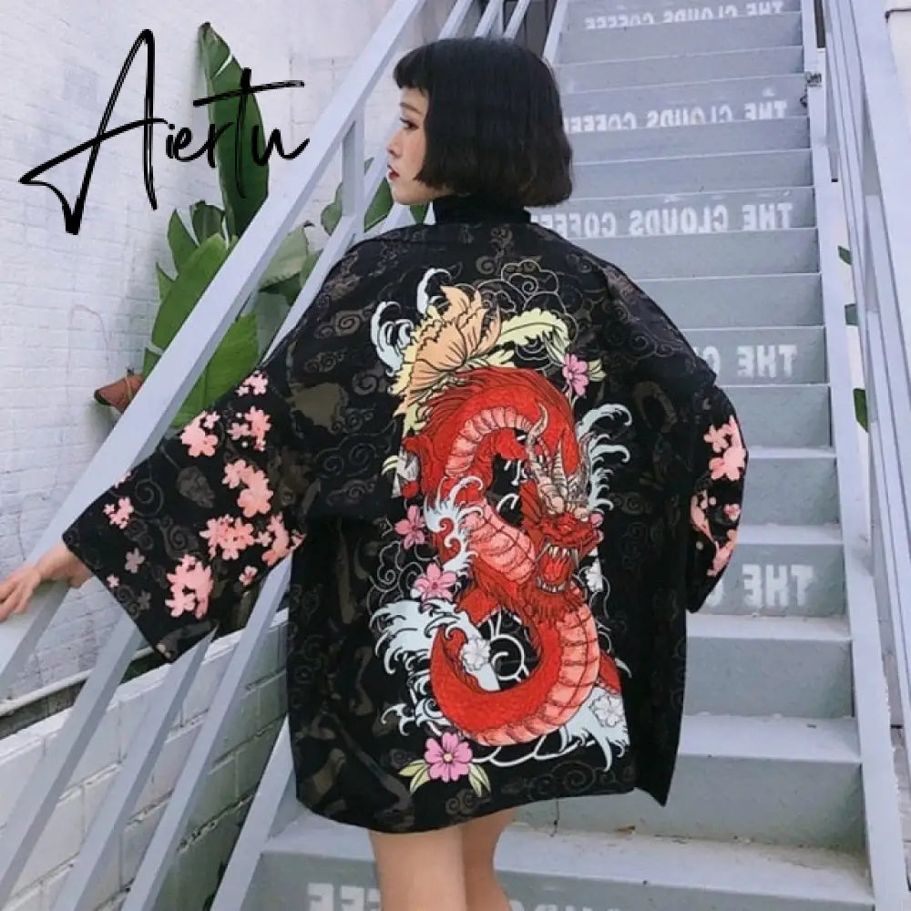 Womens tops and blouses harajuku kawaii shirt Japanese streetwear outfit kimono cardigan female yukata blouse women AZ004 Aiertu