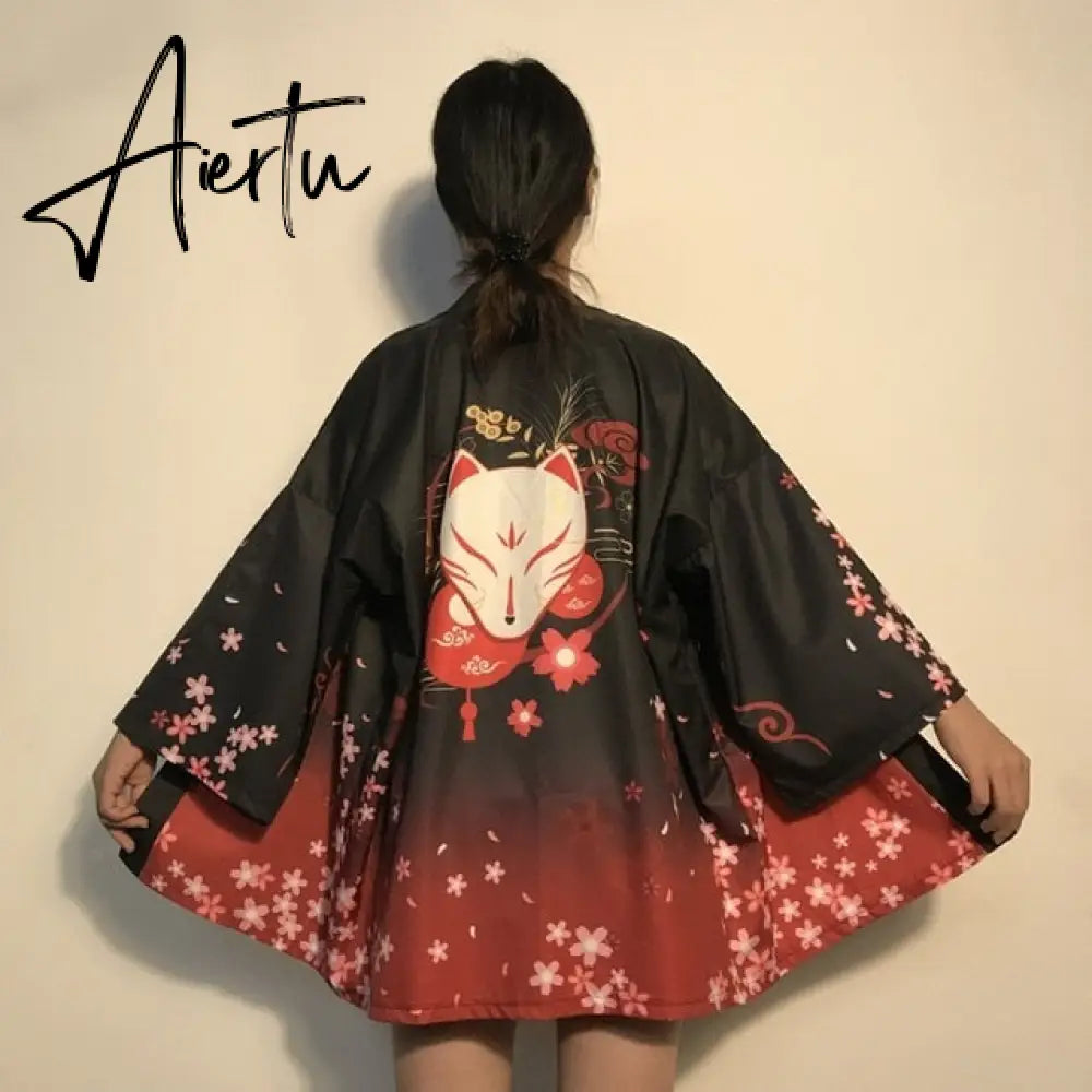 Womens tops and blouses harajuku kawaii shirt Japanese streetwear outfit kimono cardigan female yukata blouse women AZ004 Aiertu