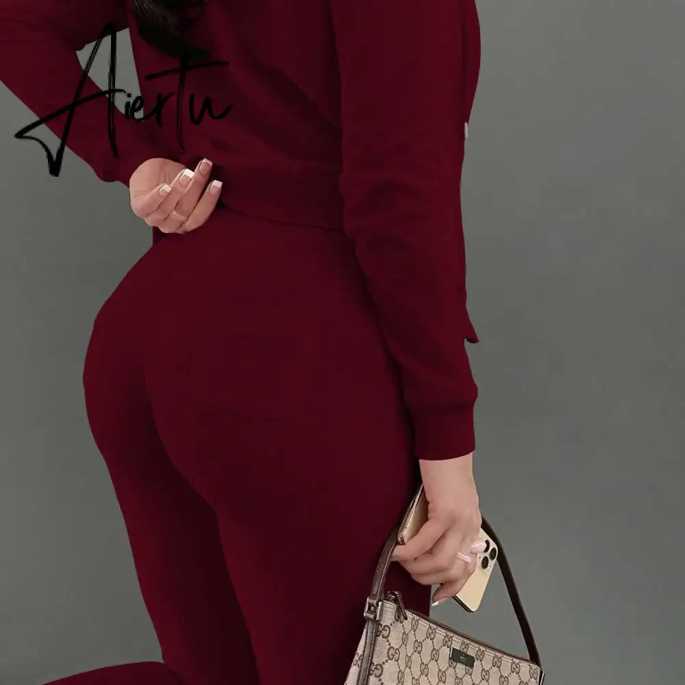 Womens Tracksuits Sets Fall Winter Zipper Jacket Cashmere Vest Hooded Pants Three Piece Set Outfit Conjuntos De Pantalones Aiertu