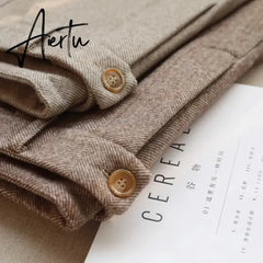 Woolen Pants Women's Harem Pencil Pants  Autumn Winter High Waisted Casual Suit Pants Office Lady Women Trousers Aiertu